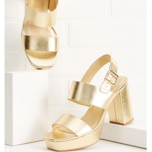 Chunky Gold Wedge Heels